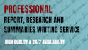 do report writing and research summaries for your projects