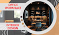 create modern office, commercial space design with professional 3d visualization