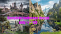 draw fantasy landscape, scene, background illustration
