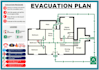 draw evacuation plan, escape route maps, fire safety diagram