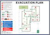 draw evacuation plan, escape route maps, fire safety diagram