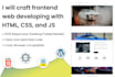 craft frontend web developing with HTML, CSS, bootstrap, js