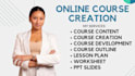 create online course content training manual course creation ppt lesson plan