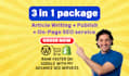 write and publish human written articles with complete on page SEO