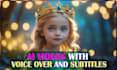 create ai video art with subtitles and voice over
