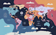 illustrate a flat vector illustration map