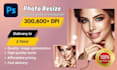 increase image resolution to 300 dpi, crop and resize image
