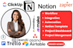 design notion template as notion expert make com automation workflow zapier