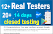 provide 12 testers for closed testing