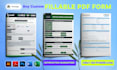 create fillable PDF form, questionnaire, intake, order form design