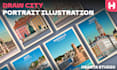 draw your city portrait illustration