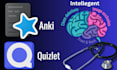 create 250 intelligent anki and quizlet flashcards for 5 USD fast