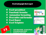 create excel spreadsheet, google sheet with functions, formulas, template