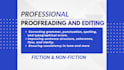 proofread, edit, grammar check, and  spell check english books