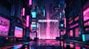 do futuristic cyberpunk city landscape or sci fi concept