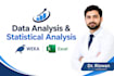 do data analysis and statistics analysis using weka, excel