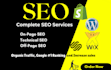 do complete SEO wordpress, shopify, wix, squarespace for 1st page ranking