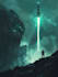 create professional sci fi character and book cover illustration