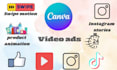 create editable canva video ads and  do canva video editing