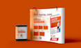 design eye catching trade show booth backdrop, exhibition booth and large format