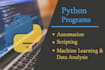 create python bots, scripts,automate jobs