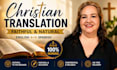 translate your christian content english to spanish, spanish to english