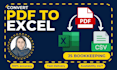 convert PDF, image, scanned documents into CSV file, excel, google sheets