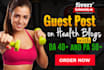 do guest post in da 40 health and fitness blog