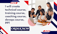 create technical course, training course, coaching course, devops course, PPT