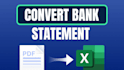convert bank statement PDF to csv, excel, quickbooks