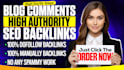 create manual high quality dofollow blog comments backlinks