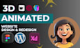 3d interactive webflow website, spine animation, 3d lottie animation