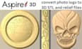 create any 2d cnc design and 3d relief stl file for aspire