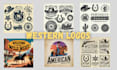 design vintage western logo in american cowboy style