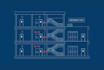 design a professional fire emergency evacuation map, exit plan, and diagram