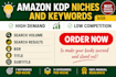 do niche and keywords research for amazon KDP
