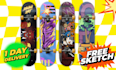 custom your skateboard or fingerboard deck design