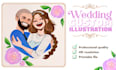 draw wedding portrait illustration