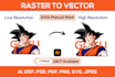 clean up, redraw, revamp or vectorize logo or graphics to vector