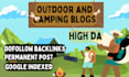 do high da outdoor and camping guest post with dofollow backlinks