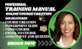 do training course online course creation training manual course developmment