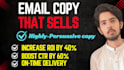 copywrite high converting sales email copy
