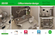 office interiors with top design and render photorealistic