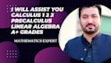 teach basic math, linear algebra 1 2, precalculus and calculus 1 2 3