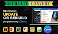 redesign, update, or rebuild your graphics using canva