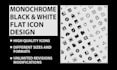 design black and white monochrome flat icon