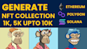 generate a collection with metadata json files up to 10k nfts