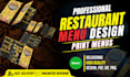 create menu design for restaurant, café, bar etc