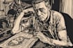 draw a custom portrait in linocut style