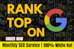 monthly off page SEO service by white hat high authority dofollow backlinks